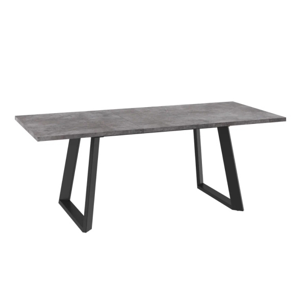 Стол LOFT LUX-160, раздвижной 160(205)х90, ДЫМЧАТАЯ КЕРАМИКА/ЧЕРНЫЙ LOFT 160